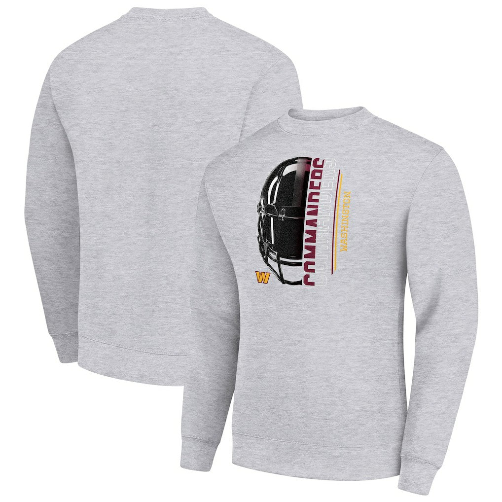 Washington Commanders Starter Half Helmet Team Graphic Tri-Blend Fleece Pullover Sweatshirt | NFL Sale