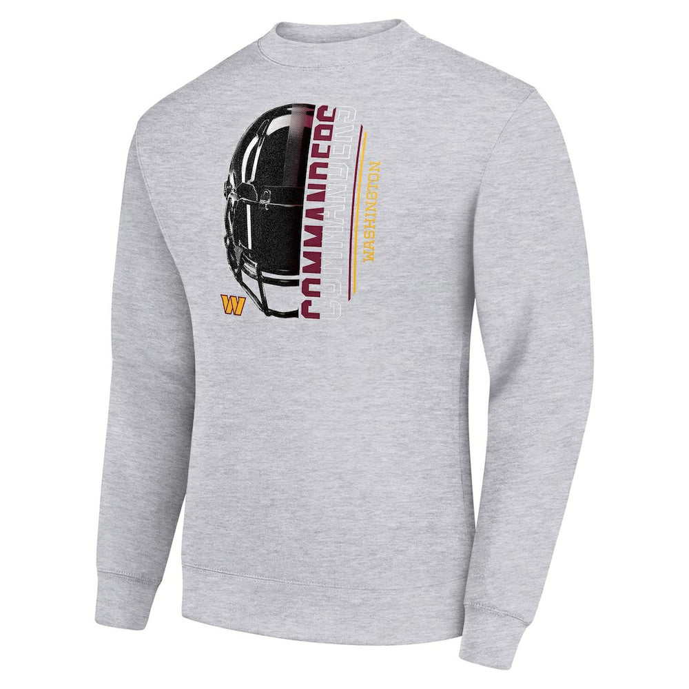 Washington Commanders Starter Half Helmet Team Graphic Tri-Blend Fleece Pullover Sweatshirt | NFL Sale
