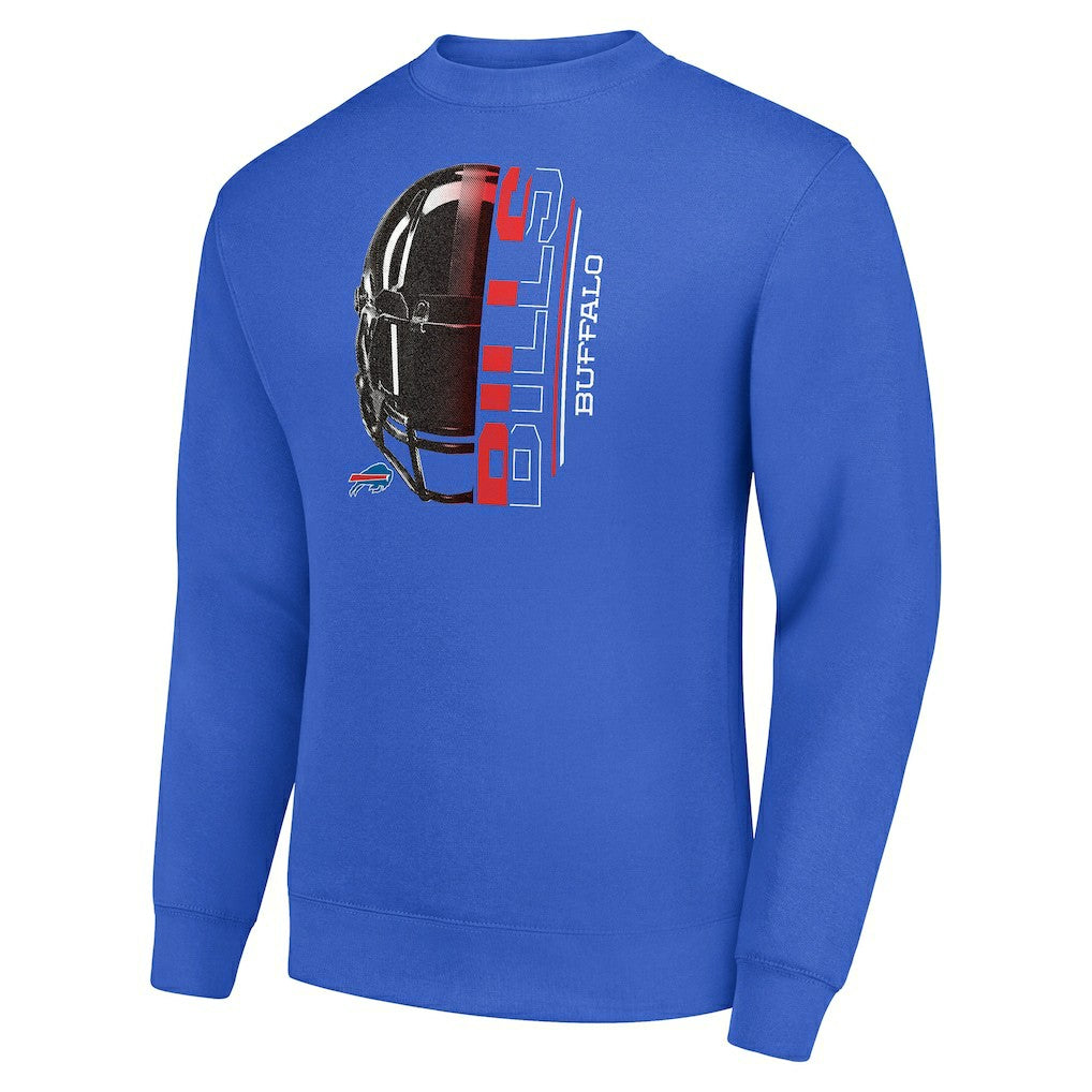Buffalo Bills Starter Half Helmet Team Graphic Tri-Blend Fleece Pullover Sweatshirt | NFL New