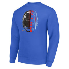 Buffalo Bills Starter Half Helmet Team Graphic Tri-Blend Fleece Pullover Sweatshirt | NFL New