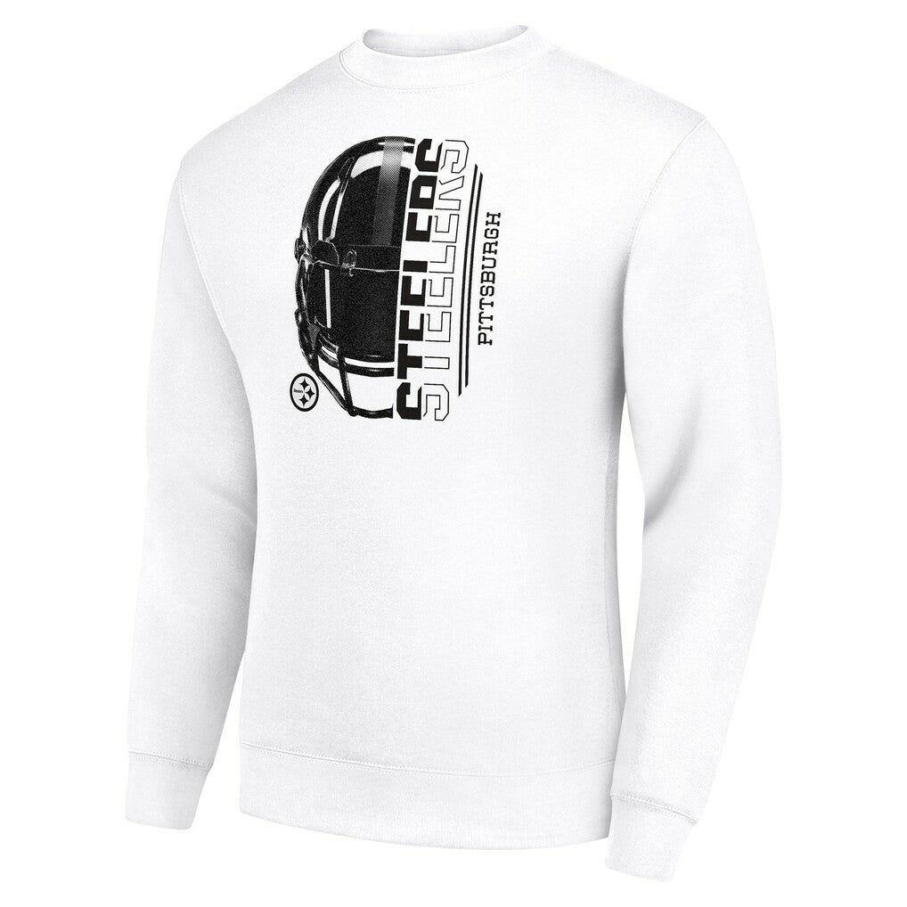 Pittsburgh Steelers Starter Half Helmet Team Graphic Tri-Blend Fleece Pullover Sweatshirt | NFL Discount