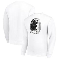 Chicago Bears Starter Half Helmet Team Graphic Tri-Blend Fleece Pullover Sweatshirt | NFL US