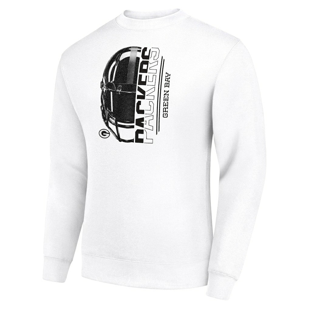 Green Bay Packers Starter Half Helmet Team Graphic Tri-Blend Fleece Pullover Sweatshirt | NFL Sale