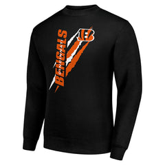 Cincinnati Bengals Starter Color Scratch Team Graphic Fleece Pullover Sweatshirt | NFL New