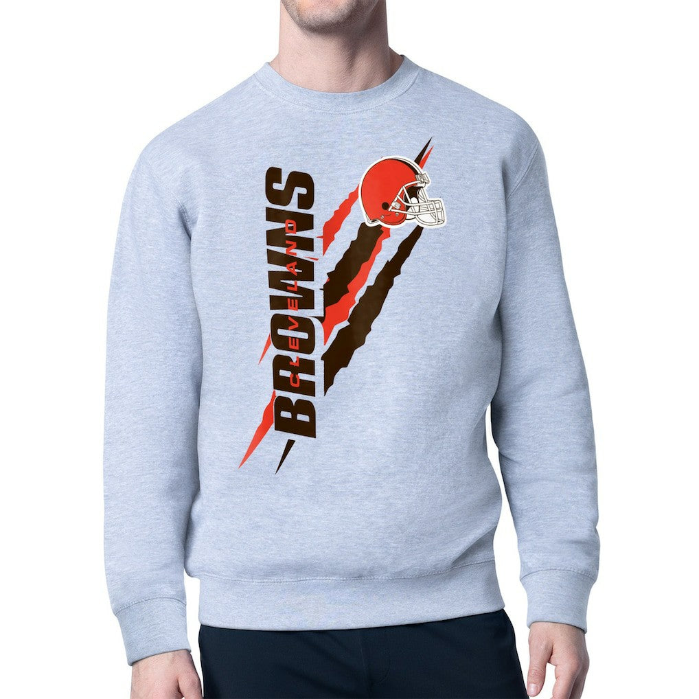 Cleveland Browns Starter Color Scratch Team Graphic Fleece Pullover Sweatshirt | NFL New