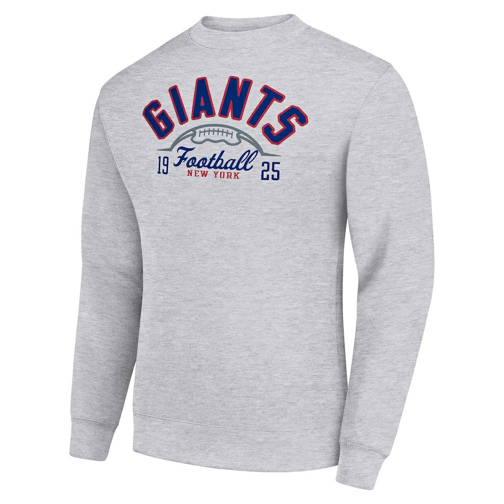 New York Giants Starter Half Ball Team Graphic Tri-Blend Fleece Pullover Sweatshirt | NFL US