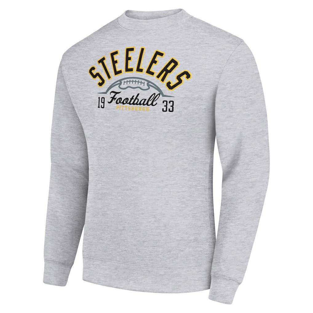 Pittsburgh Steelers Starter Half Ball Team Graphic Tri-Blend Fleece Pullover Sweatshirt | NFL Outlet