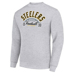 Pittsburgh Steelers Starter Half Ball Team Graphic Tri-Blend Fleece Pullover Sweatshirt | NFL Outlet