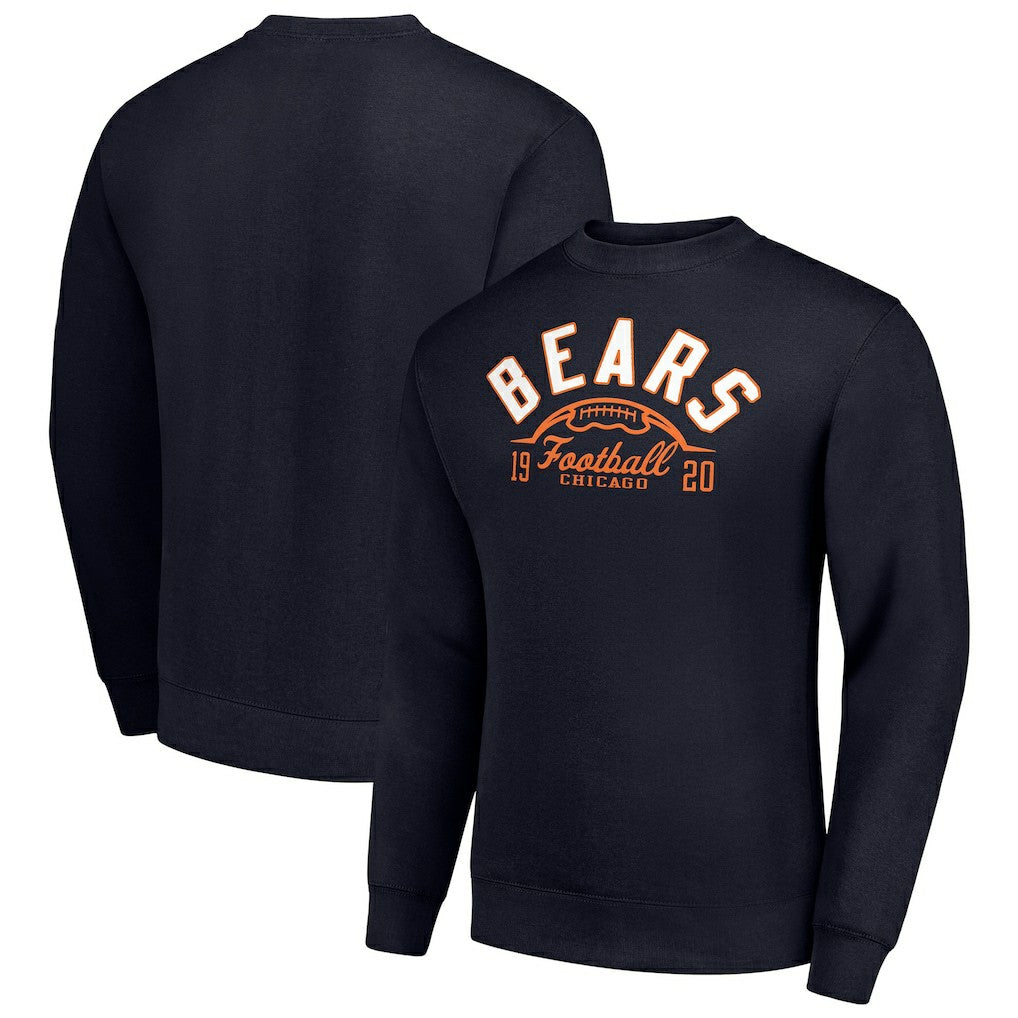 Chicago Bears Starter Half Ball Team Graphic Tri-Blend Fleece Pullover Sweatshirt | NFL Hot