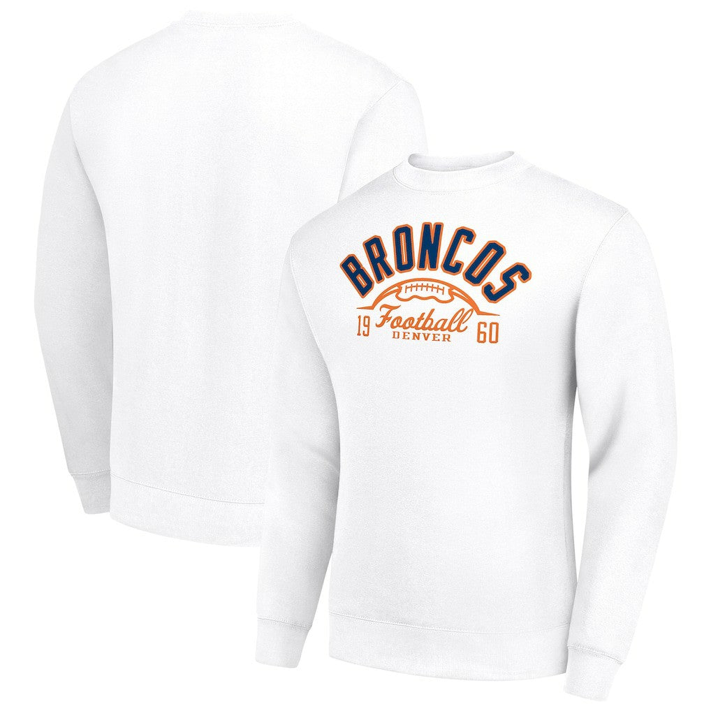 Denver Broncos Starter Half Ball Team Graphic Tri-Blend Fleece Pullover Sweatshirt | NFL US