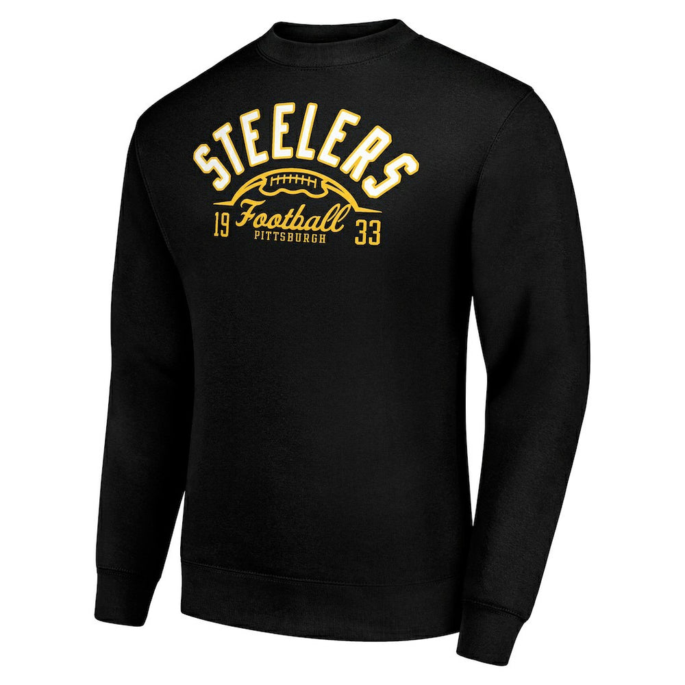 Pittsburgh Steelers Starter Half Ball Team Graphic Tri-Blend Fleece Pullover Sweatshirt | NFL Discount