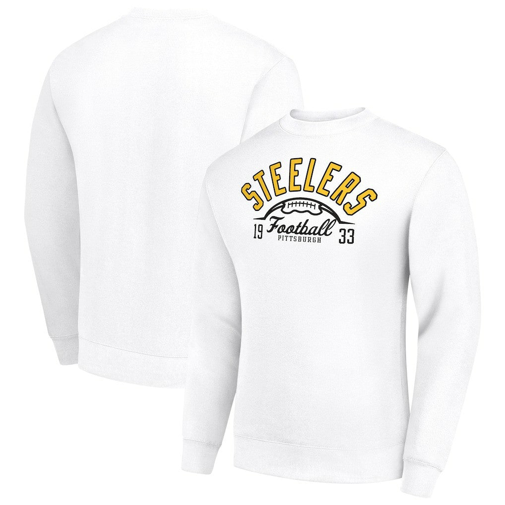 Pittsburgh Steelers Starter Half Ball Team Graphic Tri-Blend Fleece Pullover Sweatshirt | NFL Hot