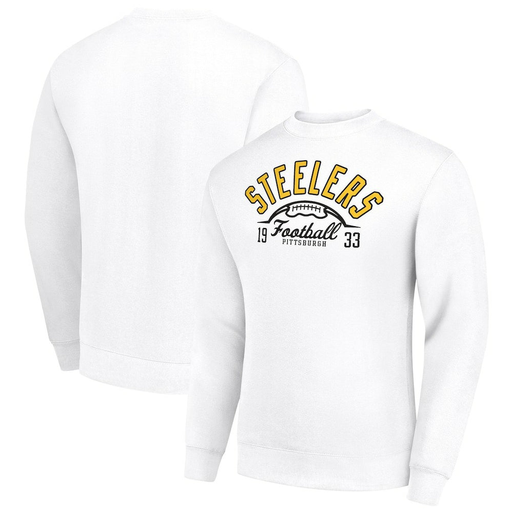 Pittsburgh Steelers Starter Half Ball Team Graphic Tri-Blend Fleece Pullover Sweatshirt | NFL Hot