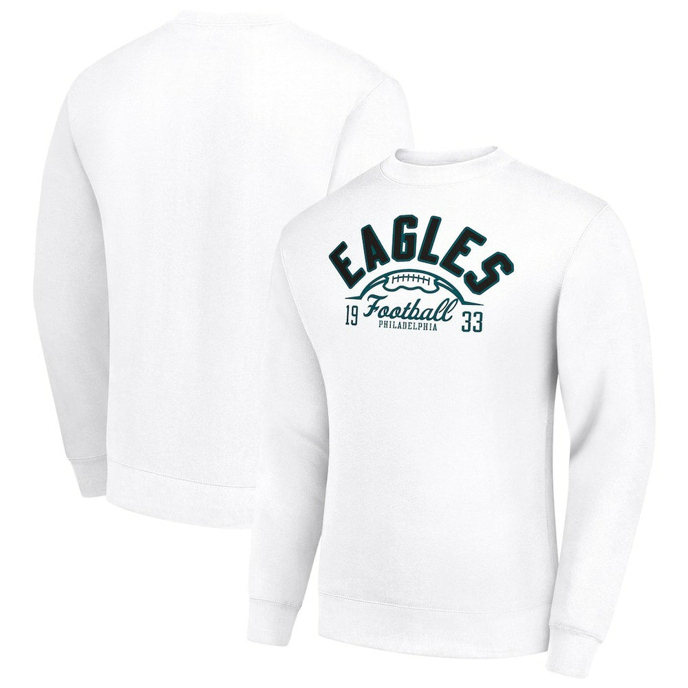 Philadelphia Eagles Starter Half Ball Team Graphic Tri-Blend Fleece Pullover Sweatshirt | NFL Discount