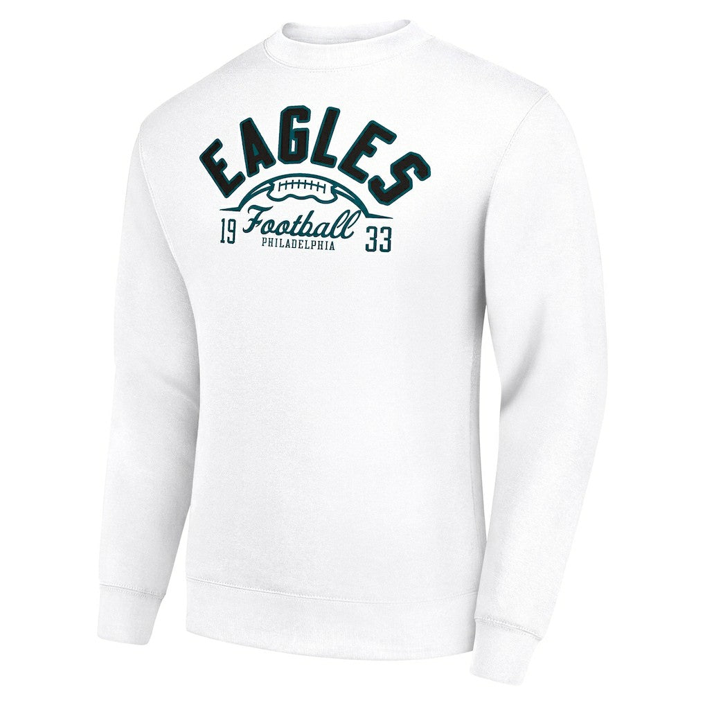 Philadelphia Eagles Starter Half Ball Team Graphic Tri-Blend Fleece Pullover Sweatshirt | NFL Discount