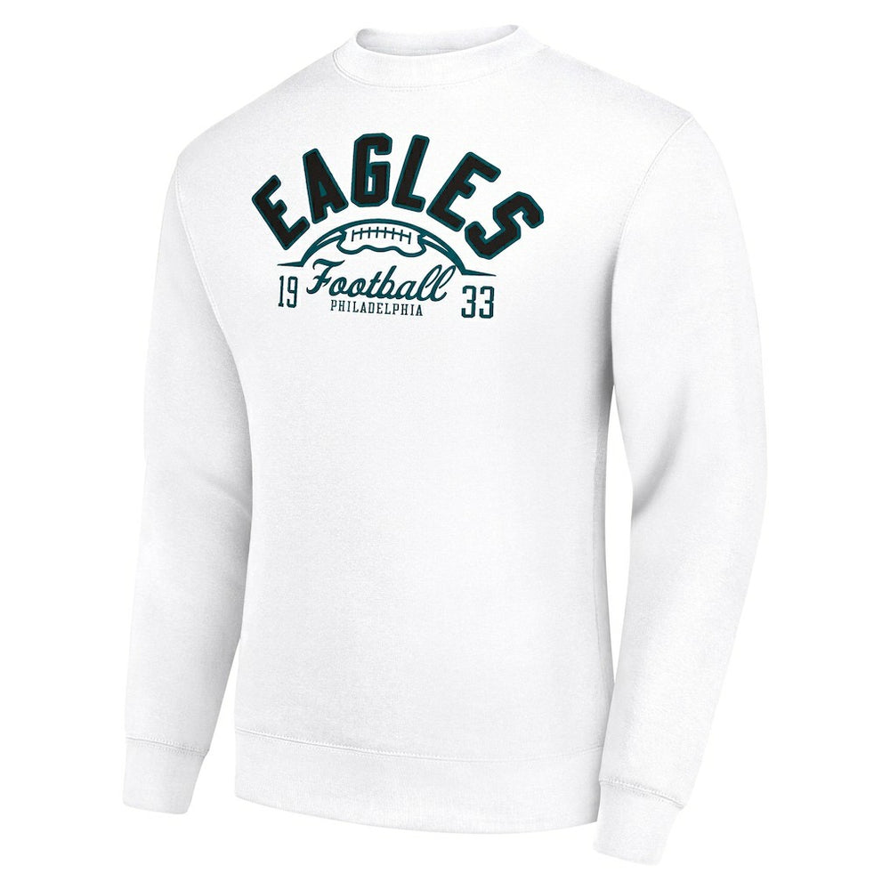 Philadelphia Eagles Starter Half Ball Team Graphic Tri-Blend Fleece Pullover Sweatshirt | NFL Discount