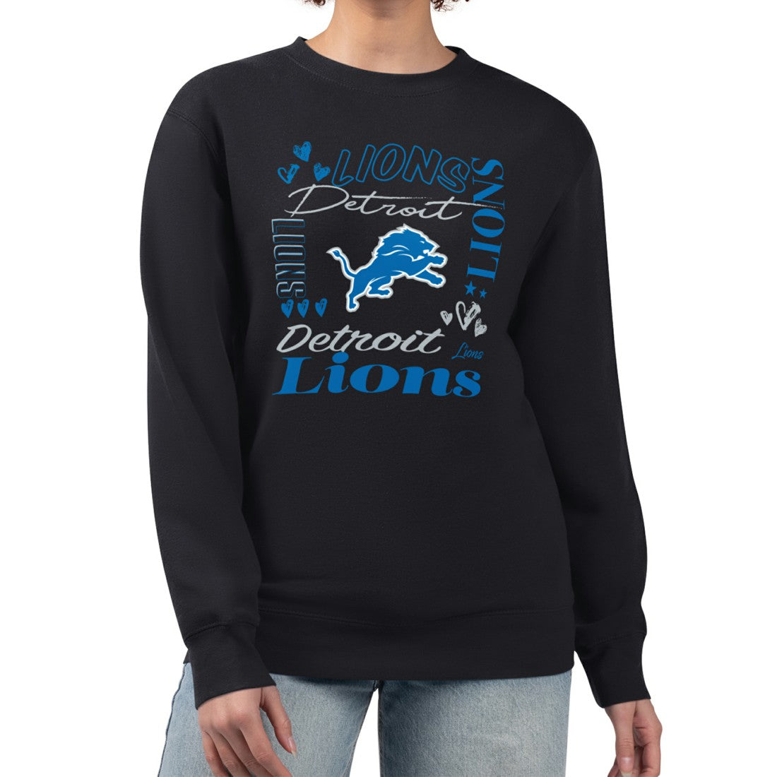 Detroit Lions G-III 4Her by Carl Banks Women's Collage Graphic Fleece Pullover Sweatshirt | NFL Discount