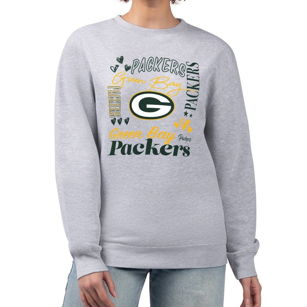 Green Bay Packers G-III 4Her by Carl Banks Women's Collage Graphic Fleece Pullover Sweatshirt | NFL Sale