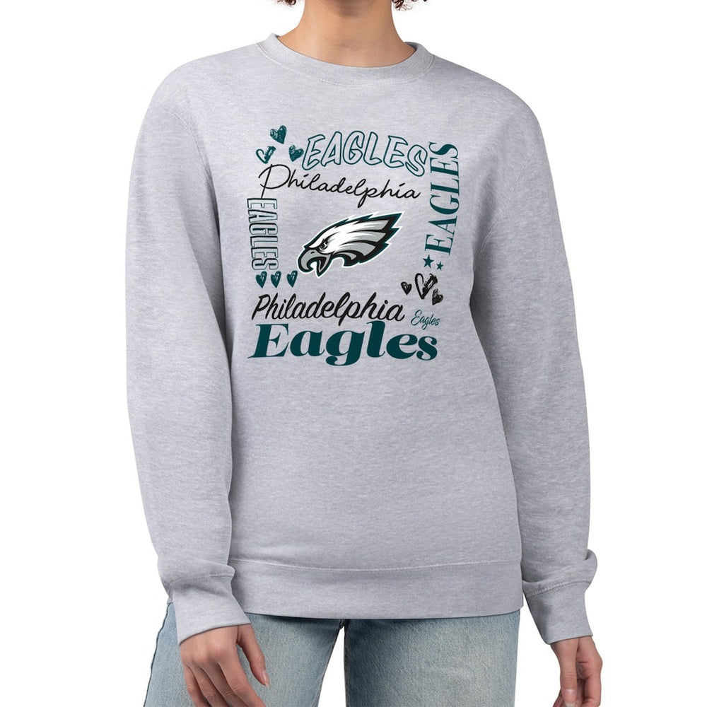 Philadelphia Eagles G-III 4Her by Carl Banks Women's Collage Graphic Fleece Pullover Sweatshirt | NFL Sale