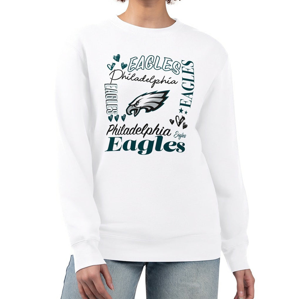 Philadelphia Eagles G-III 4Her by Carl Banks Women's Collage Graphic Fleece Pullover Sweatshirt | NFL Online