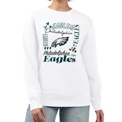 Philadelphia Eagles G-III 4Her by Carl Banks Women's Collage Graphic Fleece Pullover Sweatshirt | NFL Online