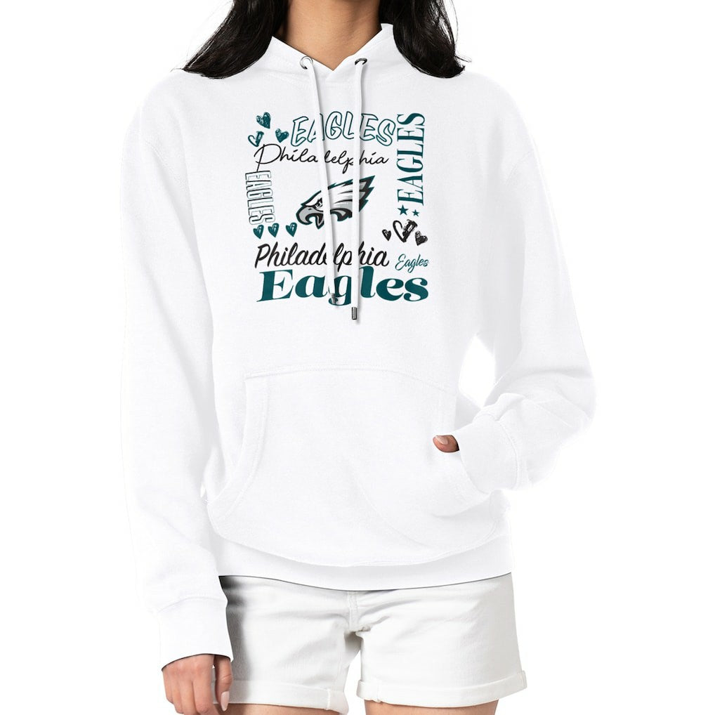 Philadelphia Eagles G-III 4Her by Carl Banks Women's Collage Graphic Fleece Pullover Hoodie | NFL New