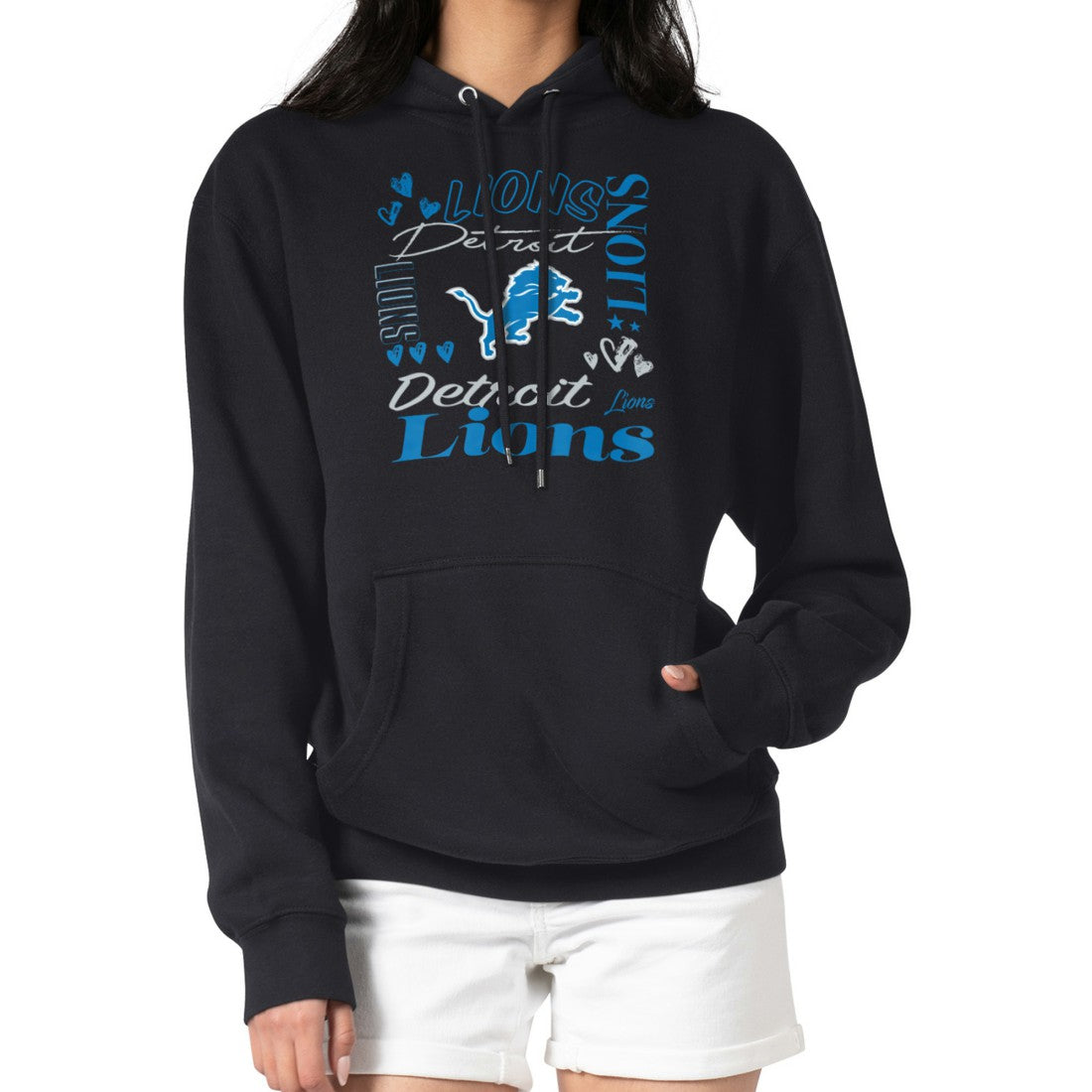 Detroit Lions G-III 4Her by Carl Banks Women's Collage Graphic Fleece Pullover Hoodie | NFL Online