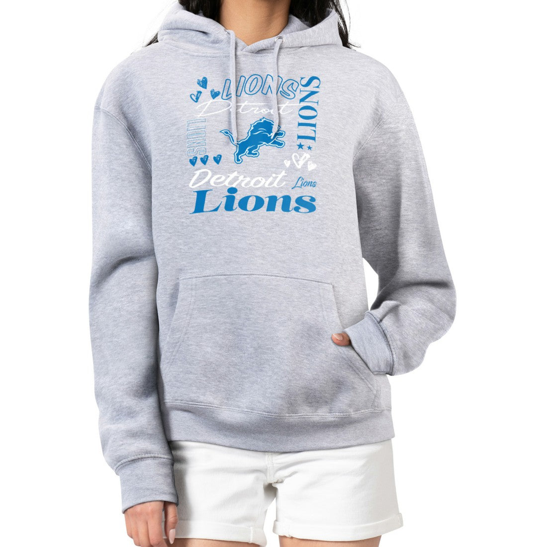 Detroit Lions G-III 4Her by Carl Banks Women's Collage Graphic Fleece Pullover Hoodie | NFL Near me