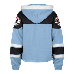 Light Blue Washington Wizards '47 Women's 2024/25 City Edition Superior Cropped Lace-Up Pullover Hoodie | NBA