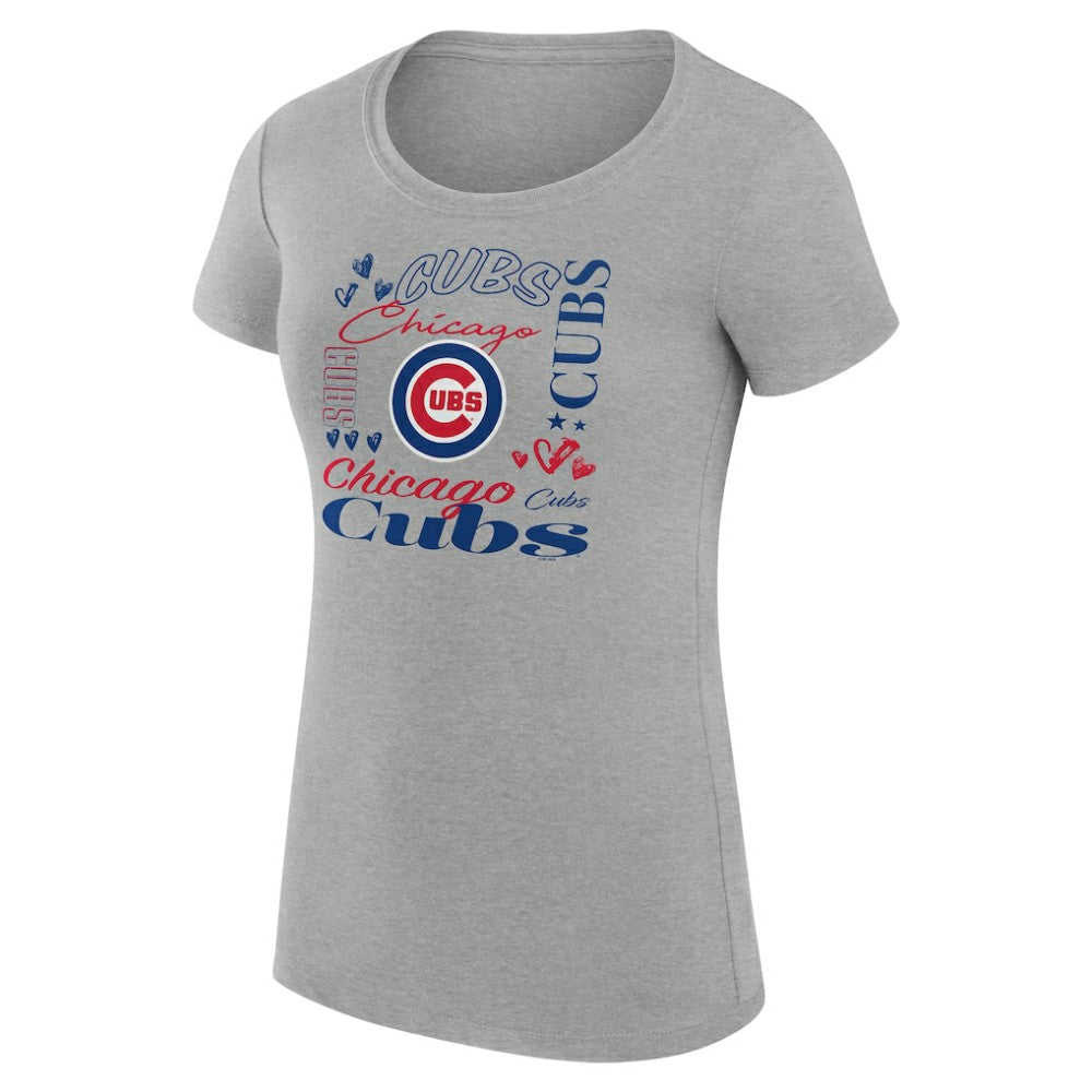 Chicago Cubs G-III 4Her by Carl Banks Women's Super-Slim Fit Lightweight Collage Team Graphic Crew Neck T-Shirt - MLB T-shirts