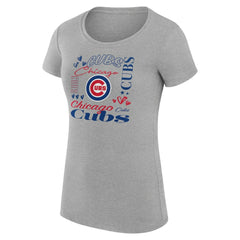 Chicago Cubs G-III 4Her by Carl Banks Women's Super-Slim Fit Lightweight Collage Team Graphic Crew Neck T-Shirt - MLB T-shirts