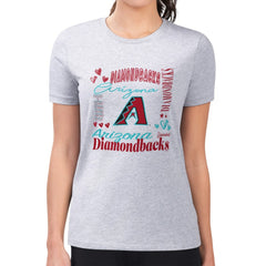 Arizona Diamondbacks G-III 4Her by Carl Banks Women's Super-Slim Fit Lightweight Collage Team Graphic Crew Neck T-Shirt - MLB T-shirts