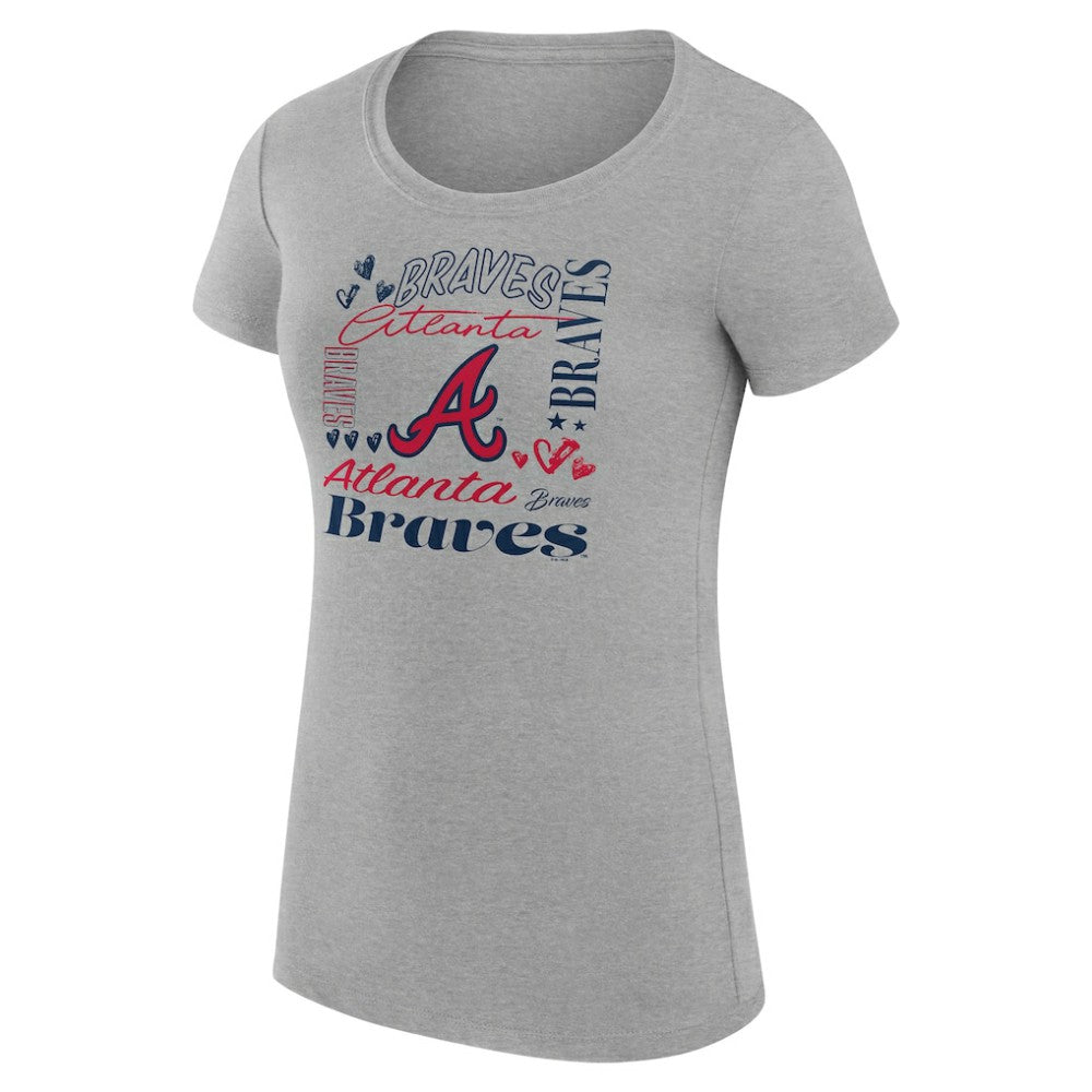 Atlanta Braves G-III 4Her by Carl Banks Women's Super-Slim Fit Lightweight Collage Team Graphic Crew Neck T-Shirt - MLB T-shirts