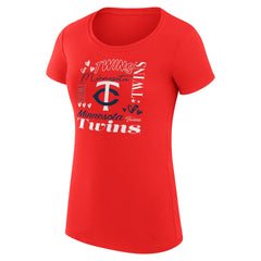 Minnesota Twins G-III 4Her by Carl Banks Women's Super-Slim Fit Lightweight Collage Team Graphic Crew Neck T-Shirt - MLB T-shirts