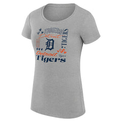Detroit Tigers G-III 4Her by Carl Banks Women's Super-Slim Fit Lightweight Collage Team Graphic Crew Neck T-Shirt - MLB T-shirts