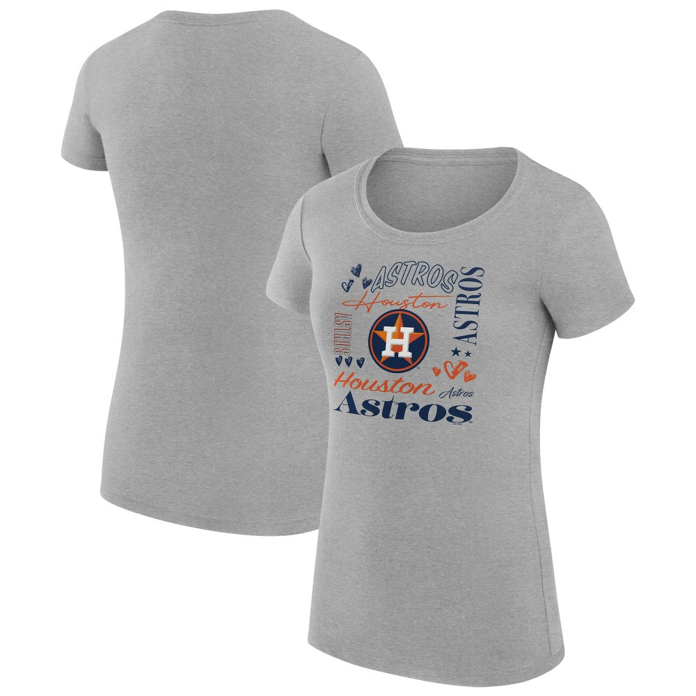 Houston Astros G-III 4Her by Carl Banks Women's Super-Slim Fit Lightweight Collage Team Graphic Crew Neck T-Shirt - MLB T-shirts