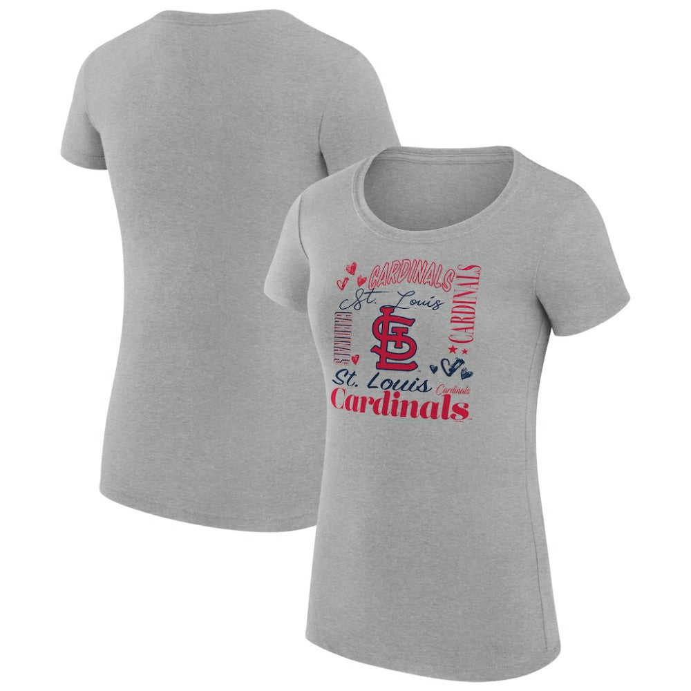St. Louis Cardinals G-III 4Her by Carl Banks Women's Super-Slim Fit Lightweight Collage Team Graphic Crew Neck T-Shirt - MLB T-shirts
