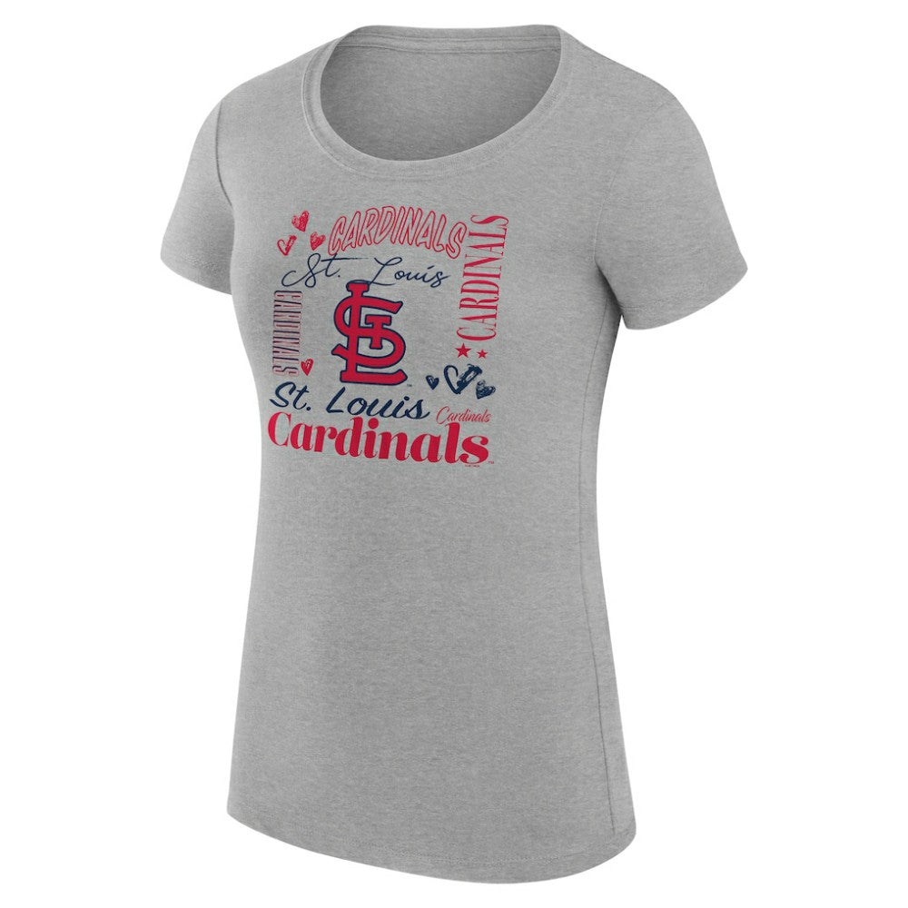 St. Louis Cardinals G-III 4Her by Carl Banks Women's Super-Slim Fit Lightweight Collage Team Graphic Crew Neck T-Shirt - MLB T-shirts