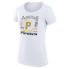 Pittsburgh Pirates G-III 4Her by Carl Banks Women's Super-Slim Fit Lightweight Collage Team Graphic Crew Neck T-Shirt - MLB T-shirts