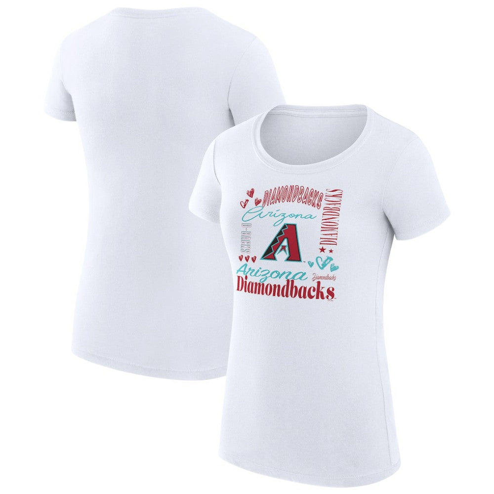 Arizona Diamondbacks G-III 4Her by Carl Banks Women's Super-Slim Fit Lightweight Collage Team Graphic Crew Neck T-Shirt - MLB T-shirts