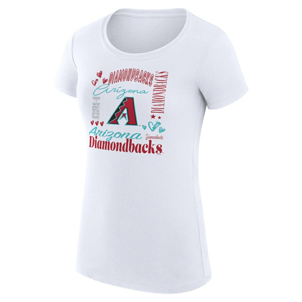 Arizona Diamondbacks G-III 4Her by Carl Banks Women's Super-Slim Fit Lightweight Collage Team Graphic Crew Neck T-Shirt - MLB T-shirts