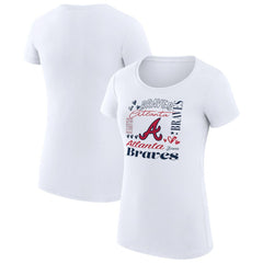 Atlanta Braves G-III 4Her by Carl Banks Women's Super-Slim Fit Lightweight Collage Team Graphic Crew Neck T-Shirt - MLB T-shirts