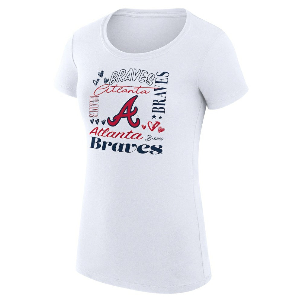 Atlanta Braves G-III 4Her by Carl Banks Women's Super-Slim Fit Lightweight Collage Team Graphic Crew Neck T-Shirt - MLB T-shirts