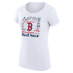 Boston Red Sox G-III 4Her by Carl Banks Women's Super-Slim Fit Lightweight Collage Team Graphic Crew Neck T-Shirt - MLB T-shirts