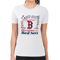 Boston Red Sox G-III 4Her by Carl Banks Women's Super-Slim Fit Lightweight Collage Team Graphic Crew Neck T-Shirt - MLB T-shirts
