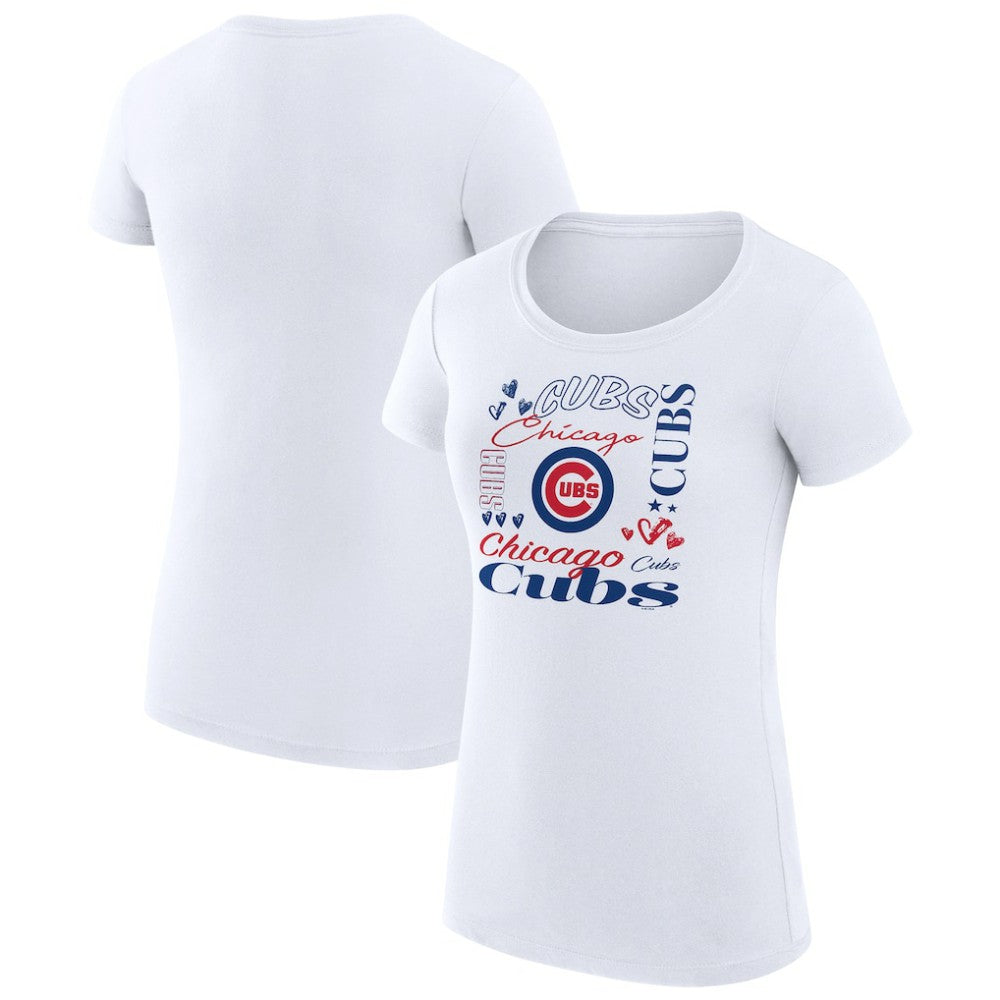 Chicago Cubs G-III 4Her by Carl Banks Women's Super-Slim Fit Lightweight Collage Team Graphic Crew Neck T-Shirt - MLB T-shirts