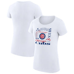 Chicago Cubs G-III 4Her by Carl Banks Women's Super-Slim Fit Lightweight Collage Team Graphic Crew Neck T-Shirt - MLB T-shirts