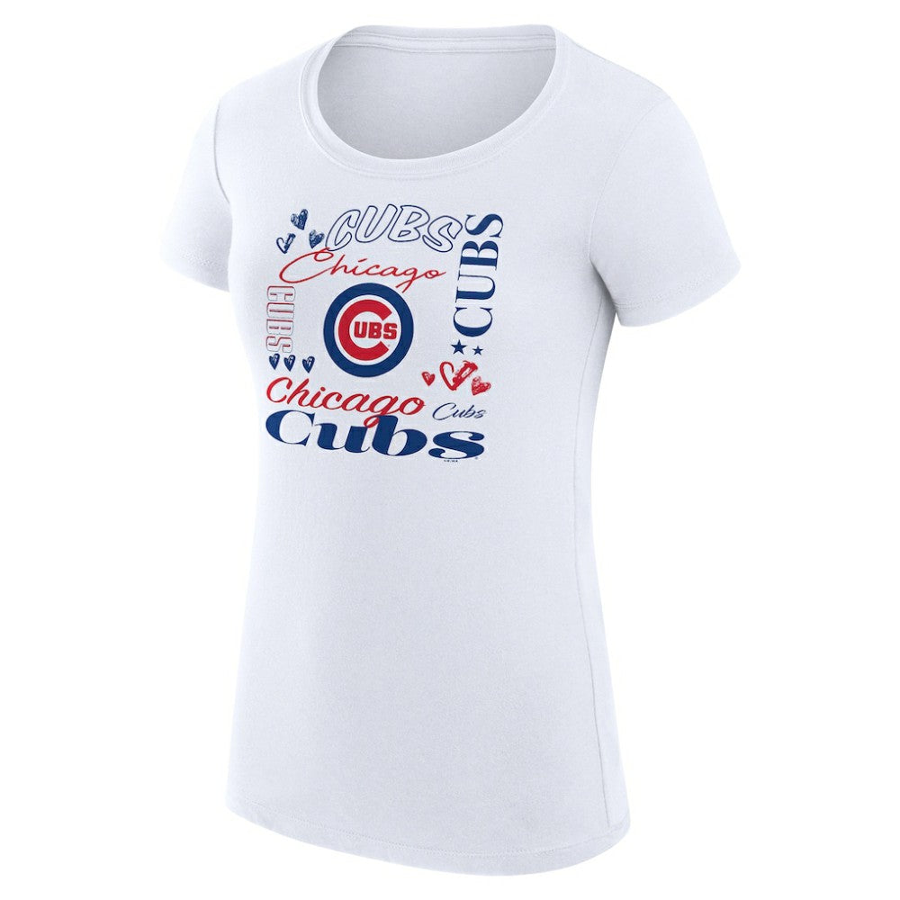 Chicago Cubs G-III 4Her by Carl Banks Women's Super-Slim Fit Lightweight Collage Team Graphic Crew Neck T-Shirt - MLB T-shirts