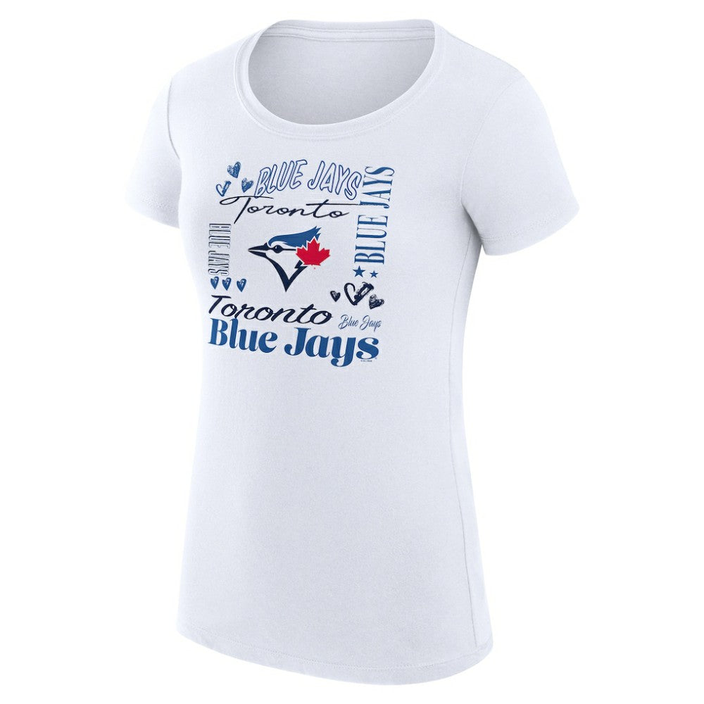 Toronto Blue Jays G-III 4Her by Carl Banks Women's Super-Slim Fit Lightweight Collage Team Graphic Crew Neck T-Shirt - MLB T-shirts