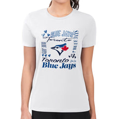 Toronto Blue Jays G-III 4Her by Carl Banks Women's Super-Slim Fit Lightweight Collage Team Graphic Crew Neck T-Shirt - MLB T-shirts